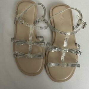 Zara Metallic Silver Sandals